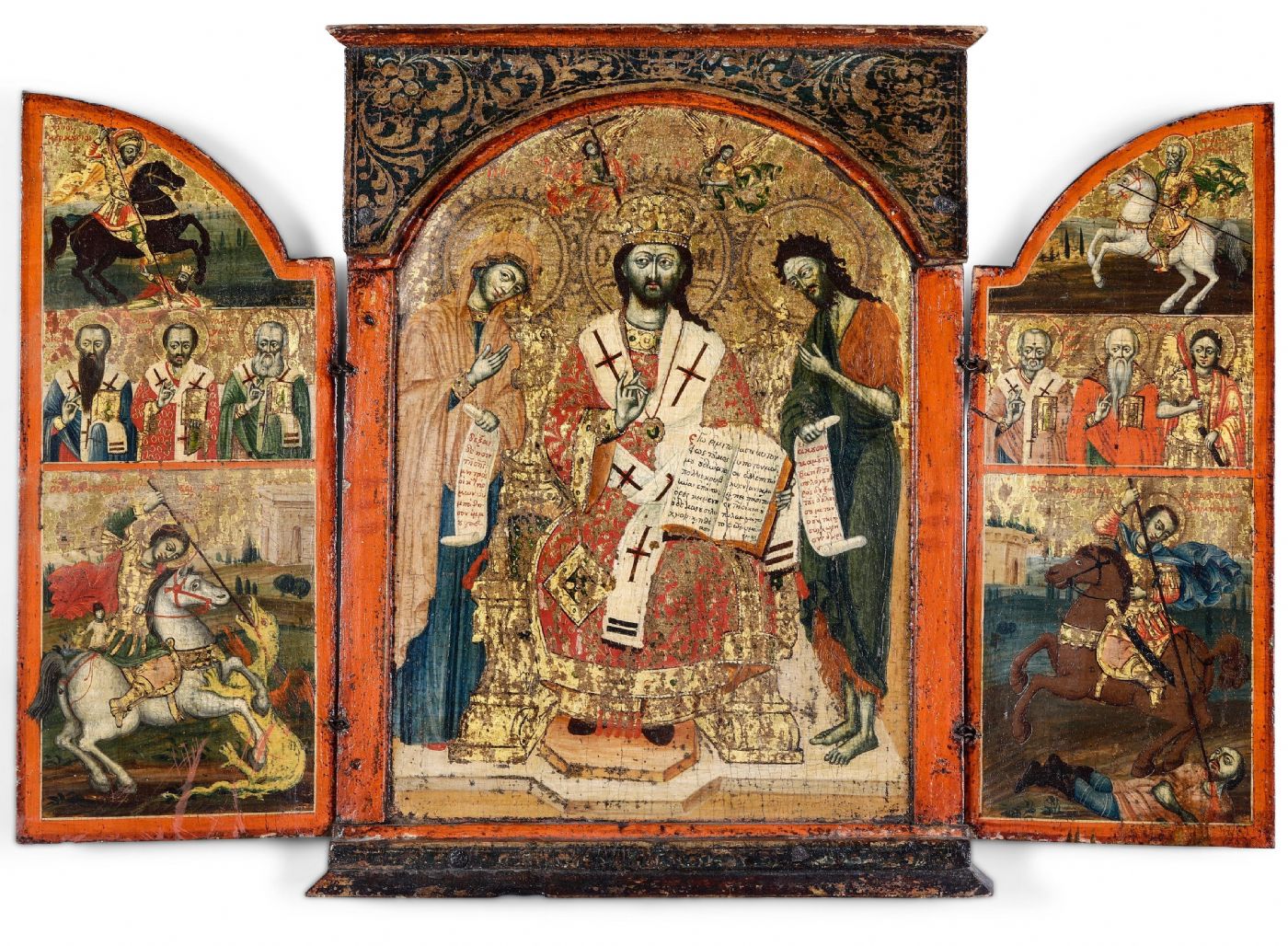 Außergewöhnliches griechisches Triptychon mit Goldgrund VERKAUFT